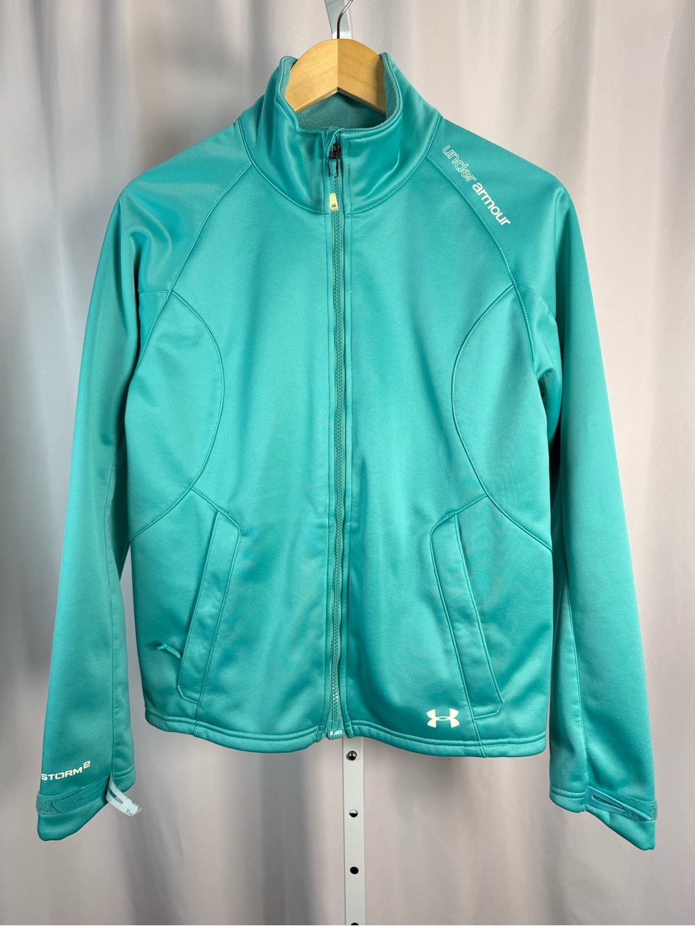 Under Armour Medium Turquoise Full-Zip Soft Shell Jacket Fall Winter Fleece